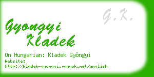 gyongyi kladek business card